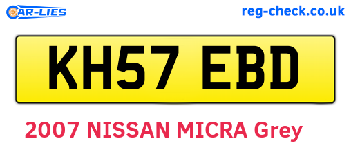 KH57EBD are the vehicle registration plates.