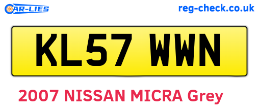 KL57WWN are the vehicle registration plates.