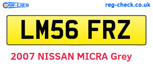 LM56FRZ are the vehicle registration plates.