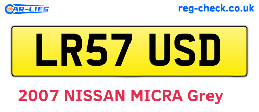 LR57USD are the vehicle registration plates.