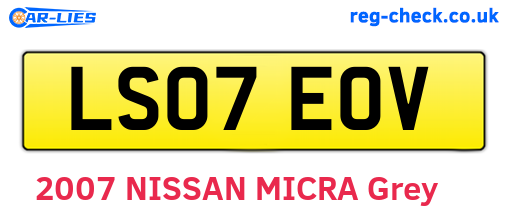 LS07EOV are the vehicle registration plates.