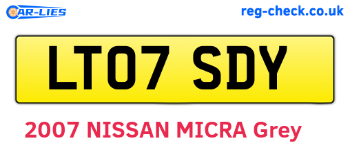 LT07SDY are the vehicle registration plates.