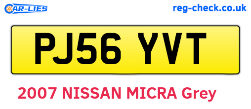 PJ56YVT are the vehicle registration plates.