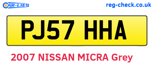 PJ57HHA are the vehicle registration plates.