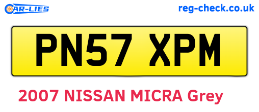 PN57XPM are the vehicle registration plates.