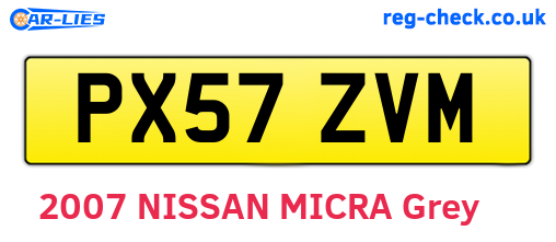 PX57ZVM are the vehicle registration plates.