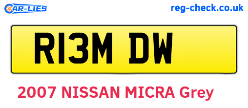 R13MDW are the vehicle registration plates.