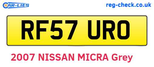 RF57URO are the vehicle registration plates.
