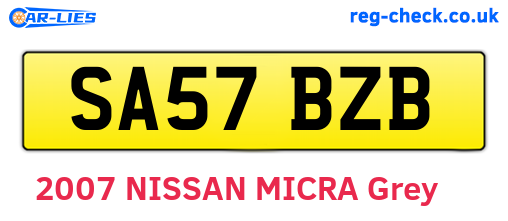 SA57BZB are the vehicle registration plates.