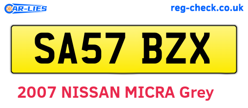 SA57BZX are the vehicle registration plates.
