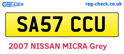 SA57CCU are the vehicle registration plates.