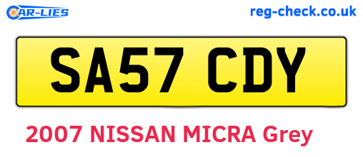 SA57CDY are the vehicle registration plates.