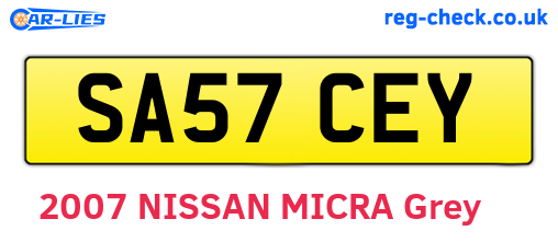 SA57CEY are the vehicle registration plates.