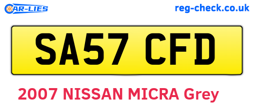 SA57CFD are the vehicle registration plates.