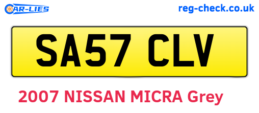 SA57CLV are the vehicle registration plates.