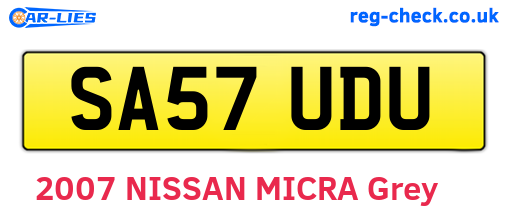 SA57UDU are the vehicle registration plates.