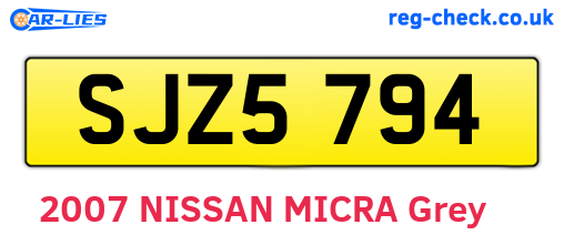 SJZ5794 are the vehicle registration plates.