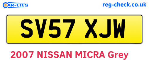 SV57XJW are the vehicle registration plates.