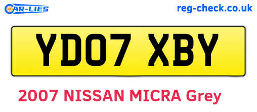 YD07XBY are the vehicle registration plates.