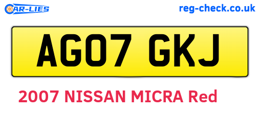 AG07GKJ are the vehicle registration plates.
