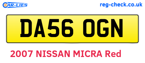 DA56OGN are the vehicle registration plates.