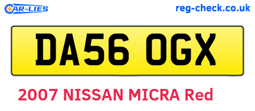 DA56OGX are the vehicle registration plates.