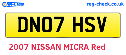 DN07HSV are the vehicle registration plates.