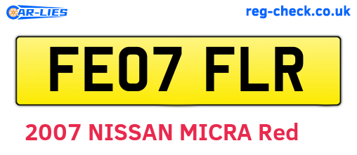 FE07FLR are the vehicle registration plates.