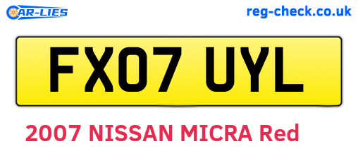 FX07UYL are the vehicle registration plates.