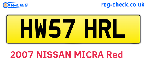 HW57HRL are the vehicle registration plates.