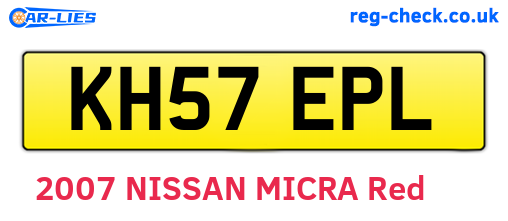 KH57EPL are the vehicle registration plates.