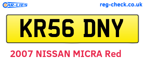KR56DNY are the vehicle registration plates.