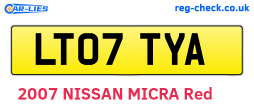 LT07TYA are the vehicle registration plates.
