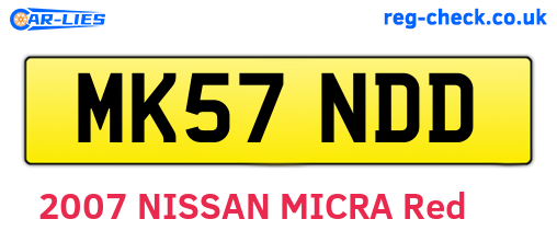 MK57NDD are the vehicle registration plates.