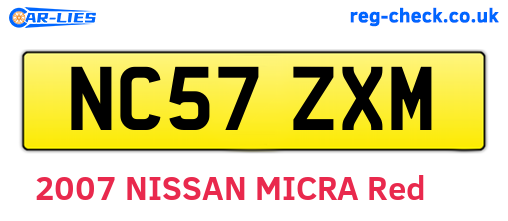 NC57ZXM are the vehicle registration plates.