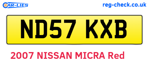 ND57KXB are the vehicle registration plates.
