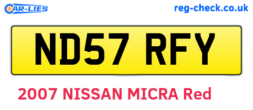 ND57RFY are the vehicle registration plates.