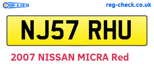 NJ57RHU are the vehicle registration plates.