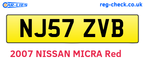 NJ57ZVB are the vehicle registration plates.