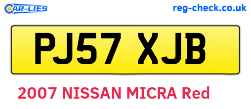 PJ57XJB are the vehicle registration plates.