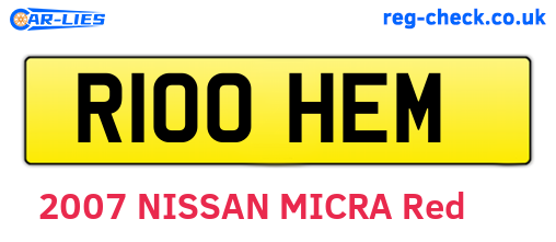 R100HEM are the vehicle registration plates.