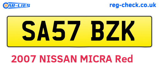 SA57BZK are the vehicle registration plates.