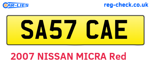 SA57CAE are the vehicle registration plates.