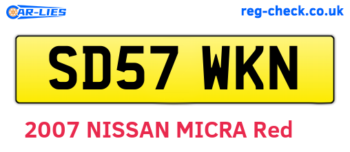 SD57WKN are the vehicle registration plates.