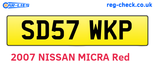 SD57WKP are the vehicle registration plates.