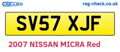 SV57XJF are the vehicle registration plates.