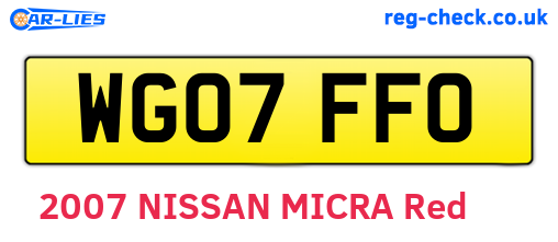 WG07FFO are the vehicle registration plates.