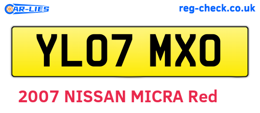 YL07MXO are the vehicle registration plates.