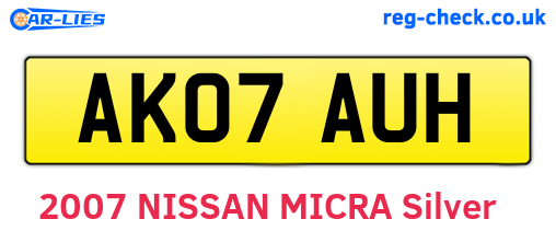 AK07AUH are the vehicle registration plates.