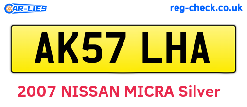 AK57LHA are the vehicle registration plates.